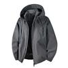 Men's Casual Workwear Hooded Jacket, Color-blocked Zipper Pocket Coat, Waterproof And Windproof Down Jacket