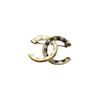 CHANEL [24P New Product] Double C Logo Brooch Women's Gold, White and Black