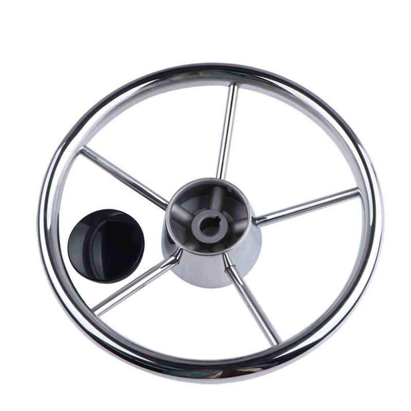 Boat Accessories Marine 11 Boat Stainless Steel 5 Spokes Steering Wheel 280mm Dia for Marine Yacht