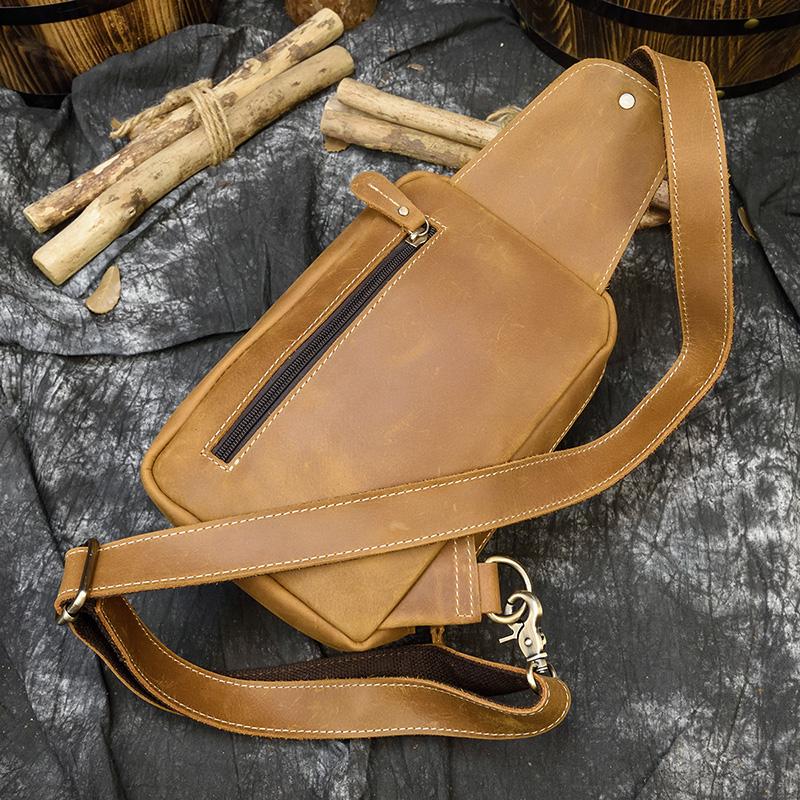 Luxury Designer Men's Leather Chest Bag Real Cowhide Men's Chest Packs Crossbody Male Bag Single Shoulder Bag Man Popular 2026