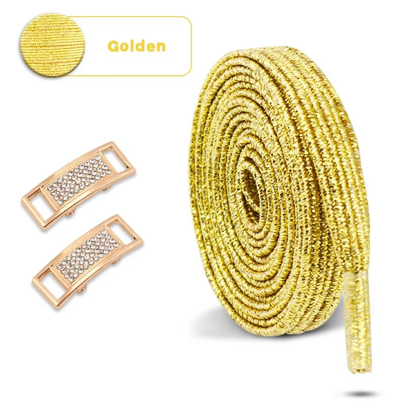 New Diamond Lock Shoelaces Without Ties Glitter Elastic Laces Sneakers Tennis No Tie Shoe Laces Flat Shoelace Shoes Accessories