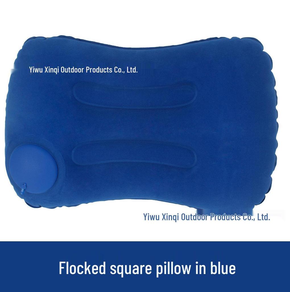 Inflatable U-Shaped Velvet Neck Pillow - Travel Essential, Foldable & Portable