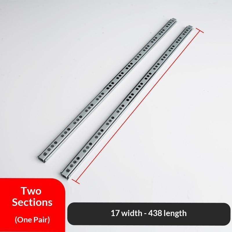 2Pcs Kitchen Cupboard Drawer Slides 17Mm Wide Furniture Guide Rail Full Extension Parts Hardware Furniture Drawer Slides Parts