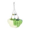 Bird Nest Warm Cozy Soft Plush Cute Look Bell Pendant Parrot Breeding Nest Bed Hanging Swing for Home Indoor Deep Green