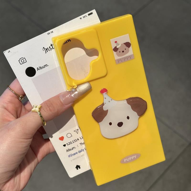 Cute Puppy Suitable for Apple 16 Mobile Phone Case Iphone15 Protective Case 14pro Square Shell 13pro Soft Shell