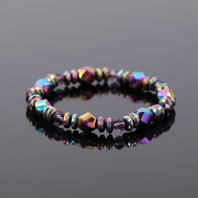 

Magnetic Men s AB Color Beaded Bracelet - European & American Style, Black Magnet Bangle, Hot Selling, New Creative Design