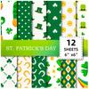 12er-Pack St. Patrick'S Material Scherenschnitt Irisches Festival Scrapbooking Karten DIY Hintergrundpapier