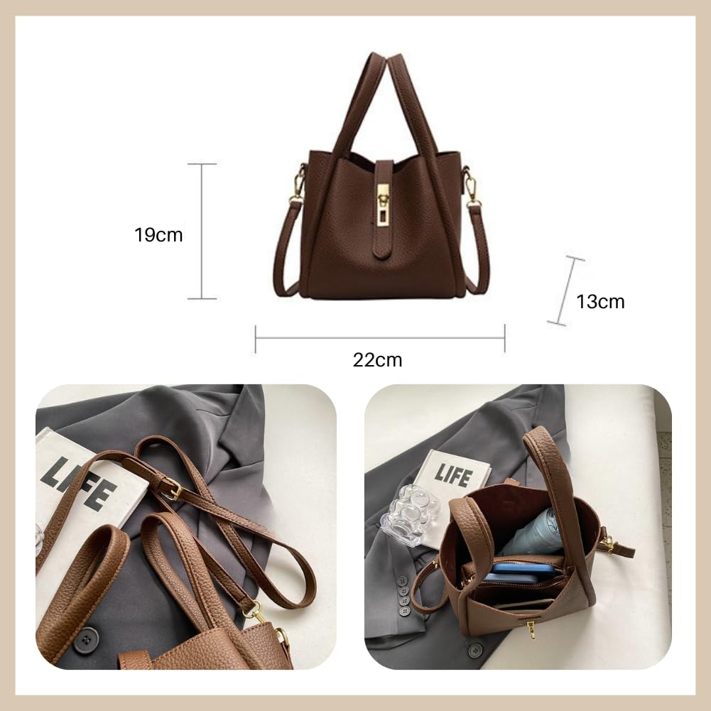 AQUA Marine Dames 2-Weg Handtas, Schoudertas, Tote Bag, Klein, PU Leer, Echt Leer Look, Lichtgewicht, Schoudertas, Kantoor, Casual, Schattig,