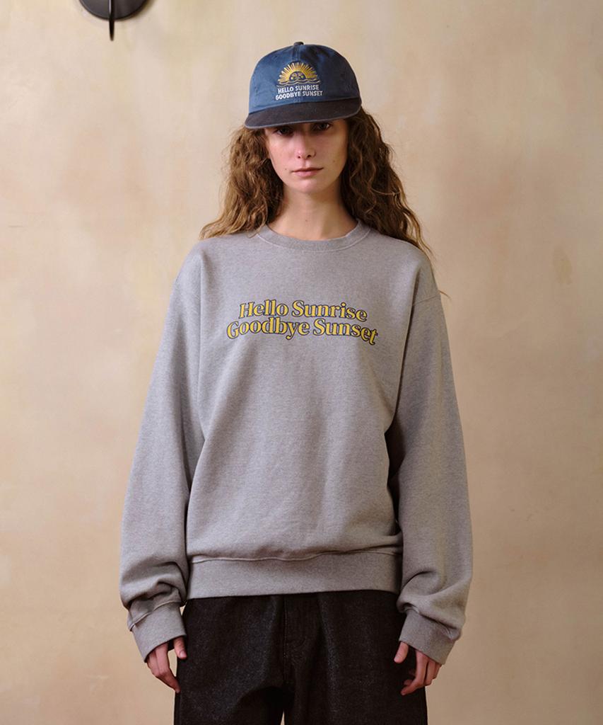 HELLO SUNRISE Classic Typo Logo Sweatshirt_Melange Gray