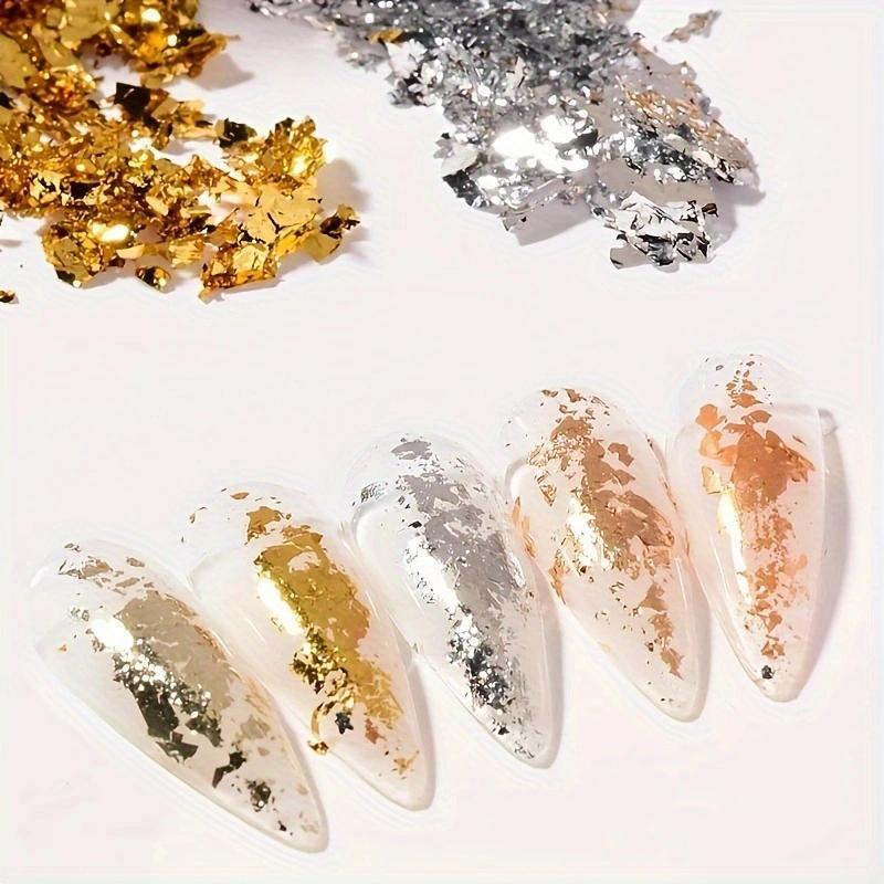 Gold Silver Bronze Foil Paper Irregular Aluminum Sticker Flakes Glitter Handmade Epoxy Resin Decor Candle Making Supplies
