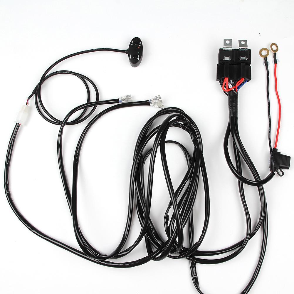 3 Meters LED Work Light Spot Control 12V Wire Cable Switch Relay Kit Two-Color Wiring Harness Switch Kit Motorcycle Off-Road Car