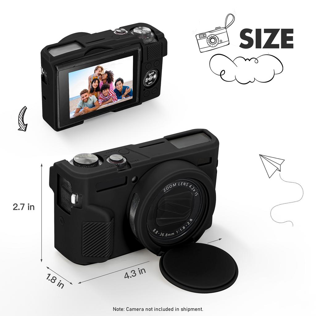 Silicone Soft Camera Cover for Canon Powershot G7X Mark II Digital Camera Armor Camera Body Case Shockproof Cover With Lens Cap