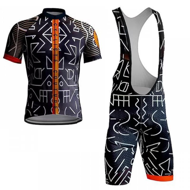 Short Sleeve Cycling Jersey Bib Shorts Set Breathable Quick Dry Wear Men Women