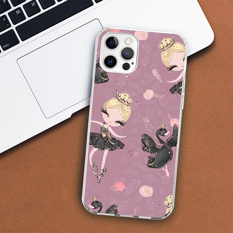 Black Swan Noble Phone Case For Apple iPhone 11 12 13 15 14 Pro 7 XR X XS Max 8 Plus + Mini SE Customized Print Soft Cover