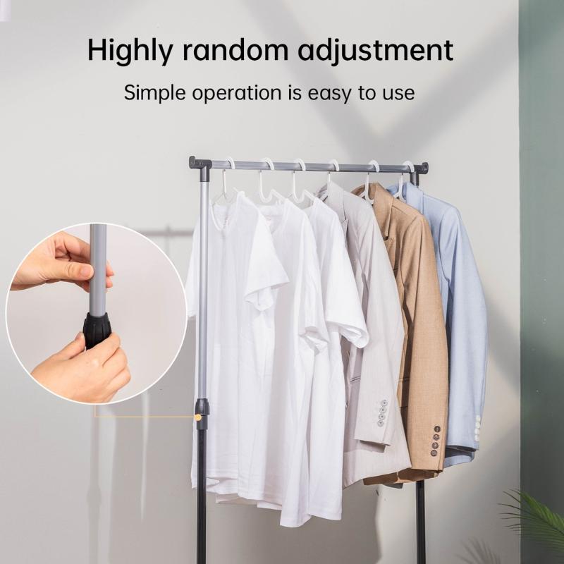 Bedroom Clothes Drying Rack Household Living Room Clothes Storage Rack Wear-Resistant Single Bar Clothes Rack