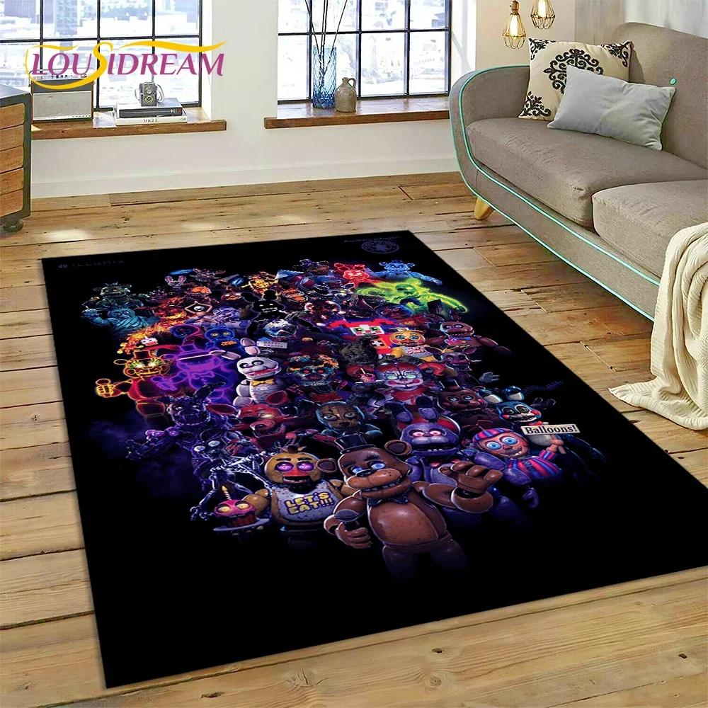 3D Hororová hra FNAF-F Freddy Koberec pro Obývací pokoj Ložnici Domácí Dekorace na Pohovku, Koberec do Dětského Herního Koutku Protiskluzová Podložka Dárek