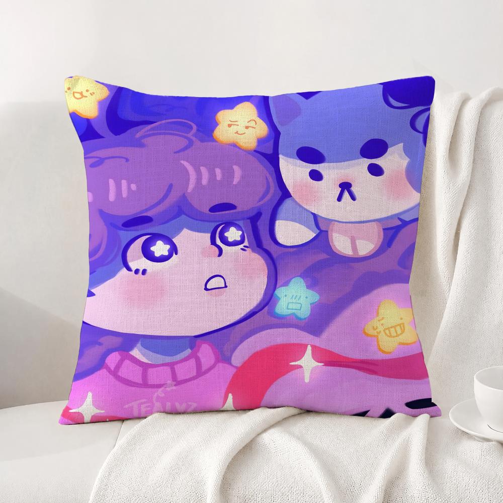 Anime Bee and PuppyCat Cushion Cover Natural Linen Pillowcase Set AllinOne Decor Cushion Cover for Sofa Bedroom Chair