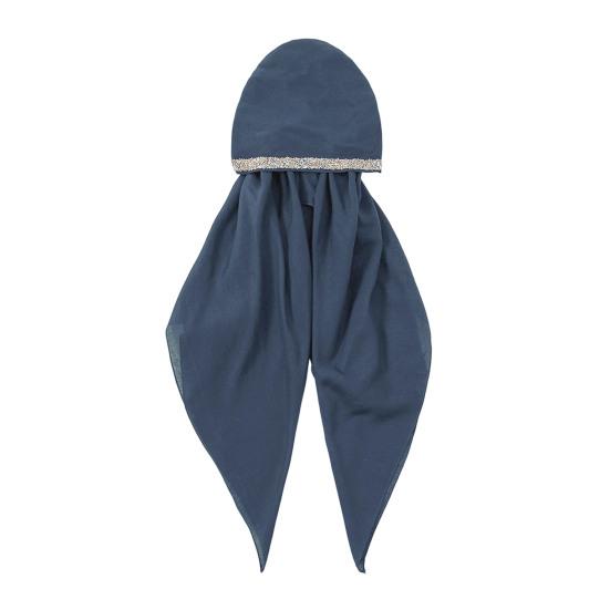 Turban Hat with Rhinestone Shiny Fit Long Brim Curved Tail Design Breathable C