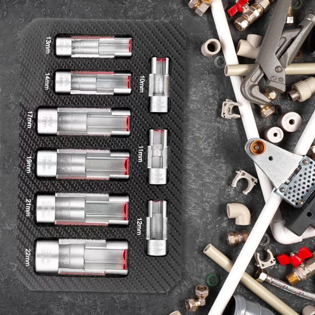 9Pcs Oil Pressure Sending Unit Removal Kit Oxygen Sensor Wrench Removal Tool Oxygen Sensor Removal Socket Tool for Vehicle