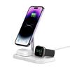 Ładowarka indukcyjna 3w1 ze stojakiem na smartfon Apple Watch AirPods MagSafe - biała