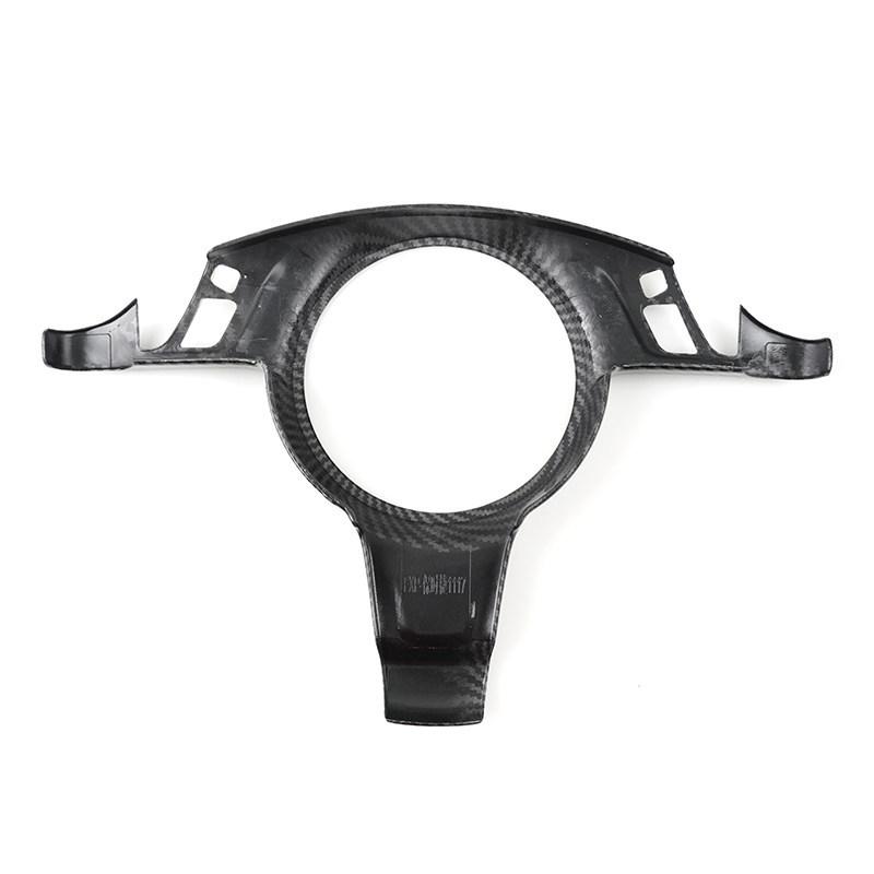 For Porsche Cayenne 2011-2017 Panamera 2010-2016 ABS Carbon Fiber Grain Car Accessories Steering Wheel Panel Frame Cover Trim