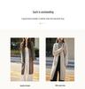 2025 Autumn/Winter Korean-Style Knee-Length Knit Cardigan - No Button, Double Pocket, Loose Fit, Solid Color