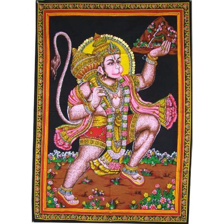 Rastogi Handicrafts Cotton Tapestry Indian Goddess Indian Deity 40" X 30" Poster Size Tapestry