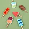 Wooden Ice Cream Toys Kids Pretend Play Simulation Kitchen Toys Wood Ice Lolly Playing Game for Children Kids Birthday Gift