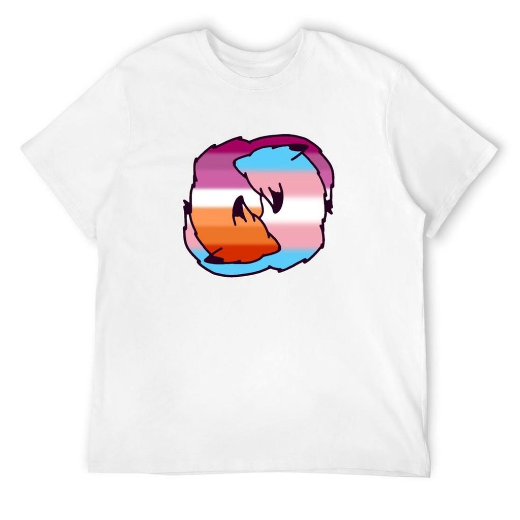 Lesbian/Trans Cuddles T-Shirt Baggy Shirts Graphic Tee Shirt Animal Prinfor Boys Vintage Clothes Mens Graphic T-shirts Funny