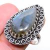 Labradorite edelsten håndlaget 925 sterling sølv smykker ring størrelse 7,5