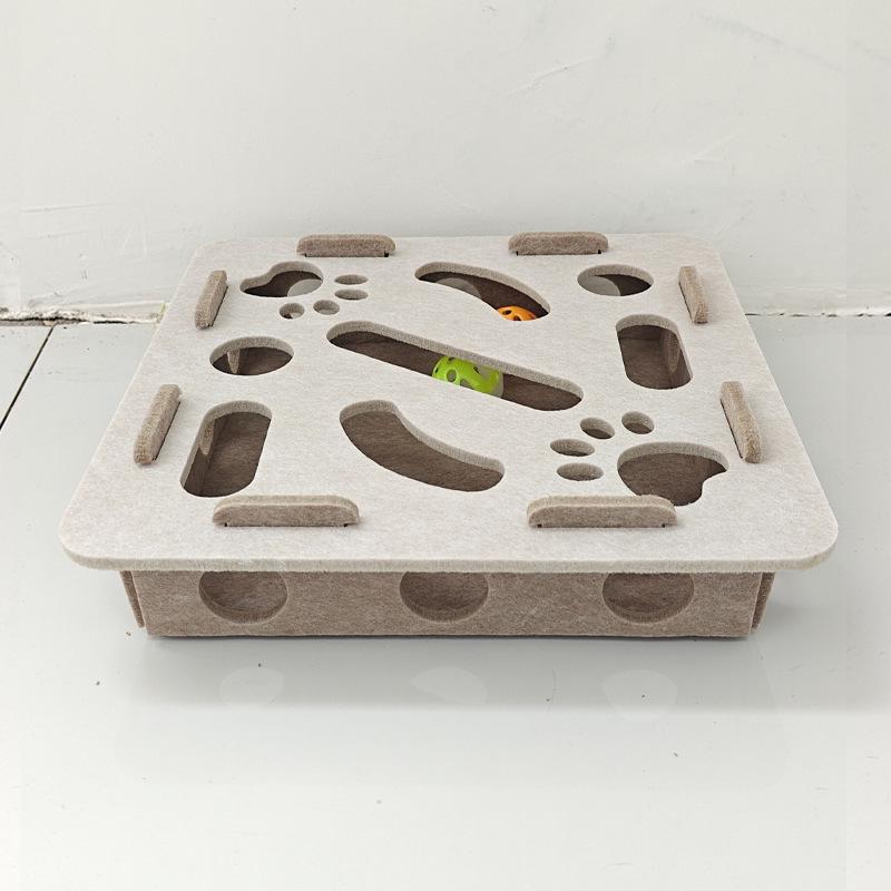 Cat Puzzle Toy: Boredom Relief Maze Box with Bell Ball