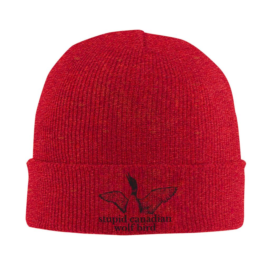 Stupid Canadian Wolf Bird Heated Rivalry Quote Knit Hat Beanie Winter Hats Warm Acrylic Color Caps for Unisex Women Gifts