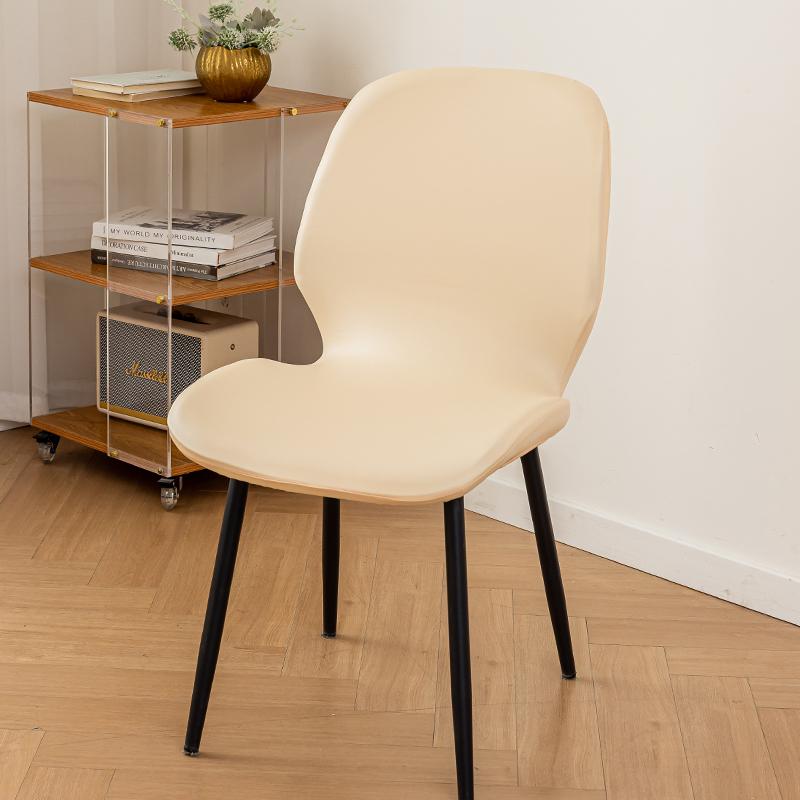 PU Leather Chair Cover Waterproof Shell Shape Seat Protector Universal Fit for Dining/Office/Hotel Chair NonSlip Furniture Cover