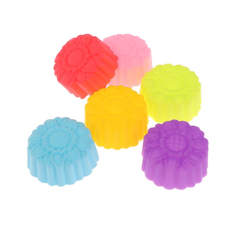 6ks 5cm slunečnicová forma na pudink Forma na muffiny, silikonové formy Příslušenství