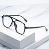 Tr90 Transparent Retro Double Beam Glasses Frame Men'S Big Frame Big Face Flat Mirror Women'S Tide Literary And Artistic With Myopia