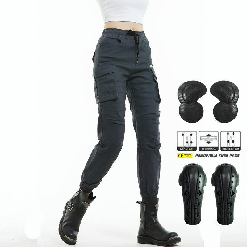 Womens Camo Motorcycle Jeans Slim Fit Multi-Pocket Biker Riding Pants With Reinforced Pads Fall Protection
