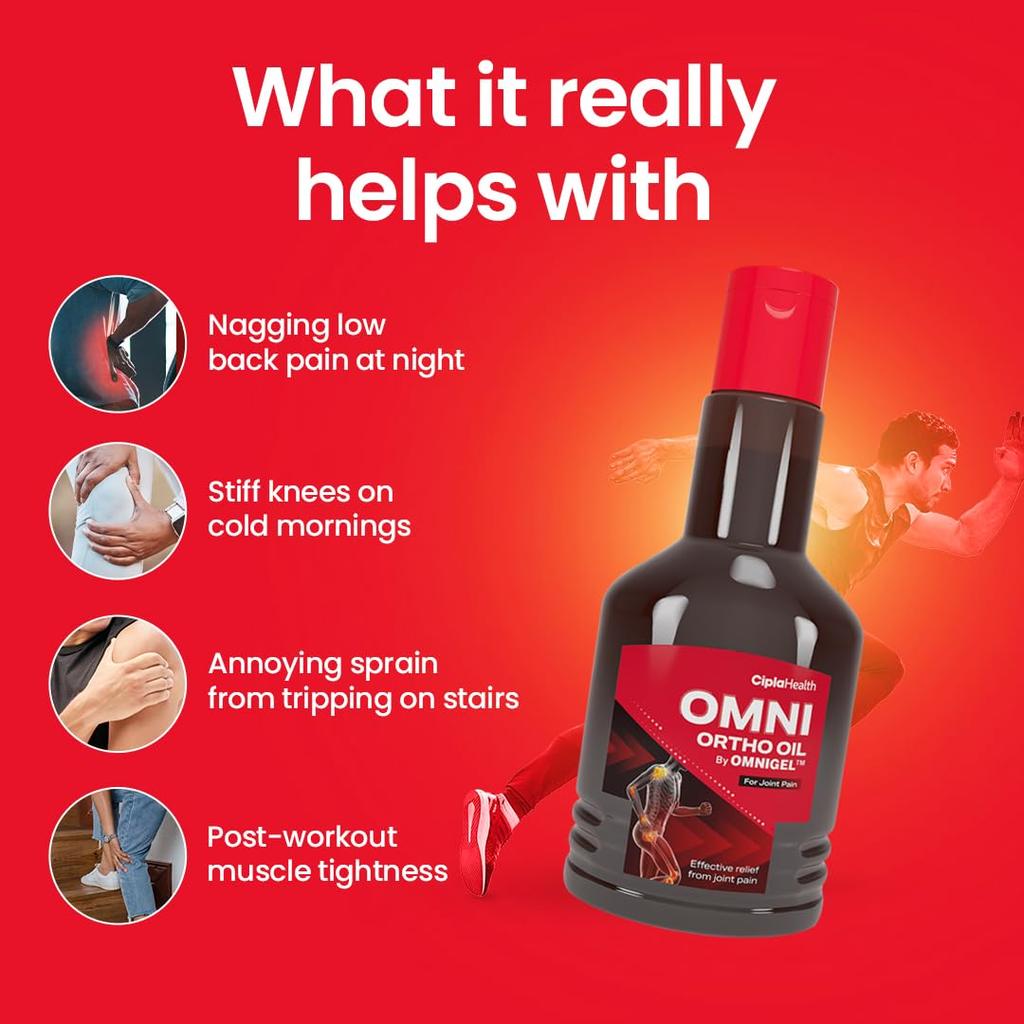 Omnigel Ortho Oil 120ML Pack Of 1 Ayurvedic Joint Pain Relief Massage Oil For Muscles