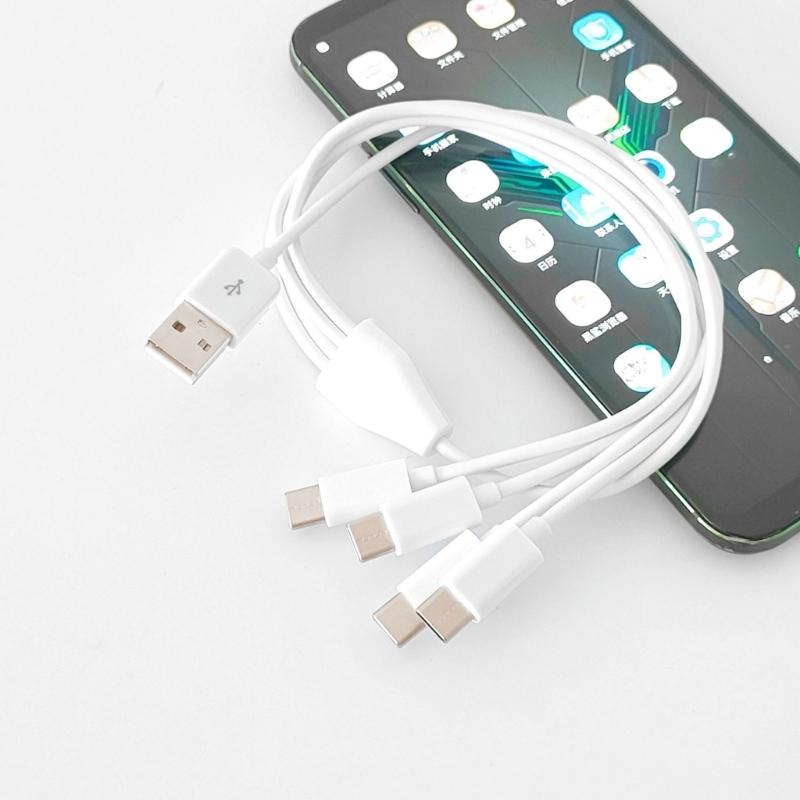 4 in 1 USB to 4USB C Port Charging Cable Power Supply Wire Line 3.0mm OD for Laptops Tablets Phones 50cm Long