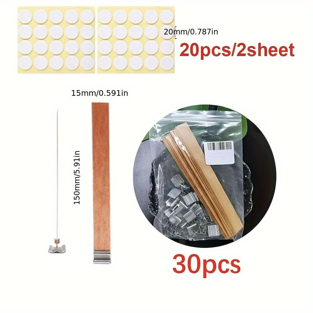 

50 шт. Набор для изготовления свечей, высококачественный деревянный фитиль для свечей с зажимом, основа для поделок, плетеный парафиновый воск, горящий бездымный фитиль, наклейки C