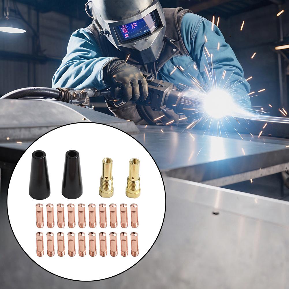 24PCS Flux Core Welding Torch Accessories Kit, 14AK Tips Flux Core Nozzles For Non Core Welding And Various Metal Manufacturing
