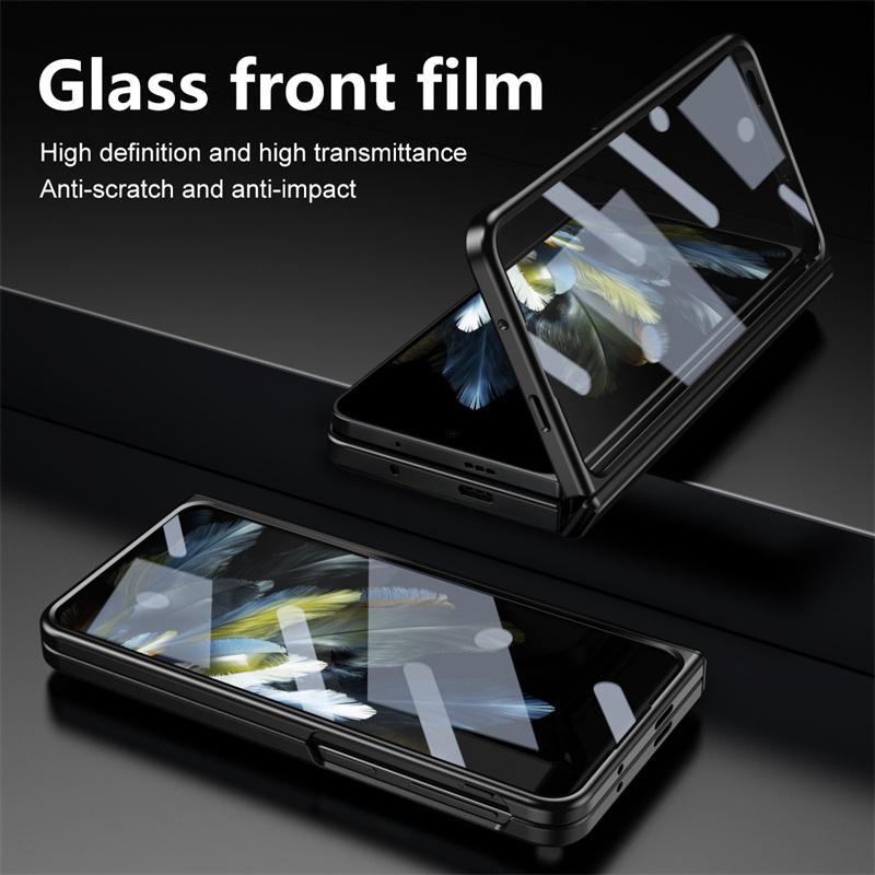 Plating Hinge protection Armor Shockproof Lens protection Pen Slot Cover for OnePlus Open / for Oppo Find N3 with Tempered Glass