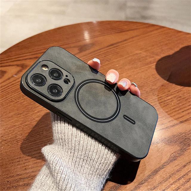 

Роскошный кожаный чехол для телефона с магнитной зарядкой и беспроводной зарядкой для Iphone 14 13 12 11 Pro Max 14 Plus 14pro противоударный чехол-бампер For iPhone 14Pro