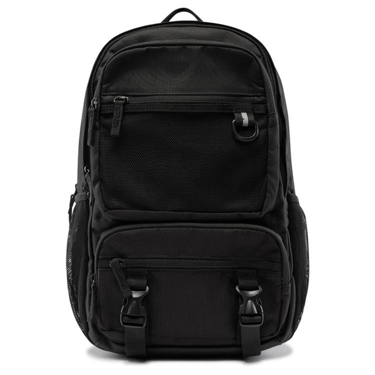 Li Ning Sports Lifestyle Series Water-Resistant Zipper Closure Polyester Backpack Unisex Backpack Black ABSV019-1 Black