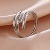 Simple Stainless Steel Gold Color Adjustable Opening Four-strand Open-ended Ring For Women Jewelry Finger Ring Wholesale