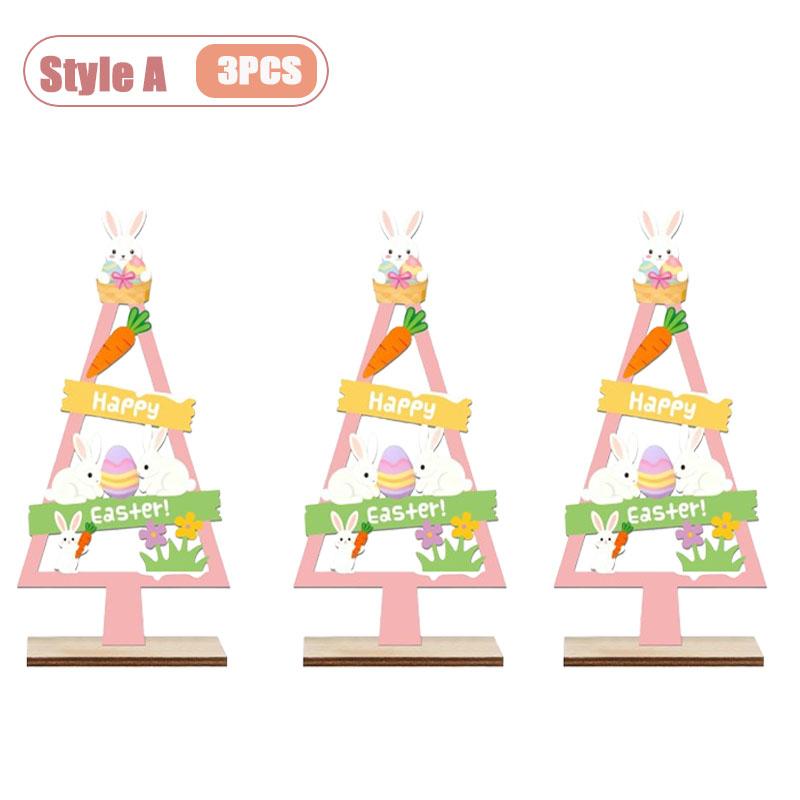 Mini Easter Bunny Decor Wooden Egg Tabletop Ornaments Spring Centerpiece Display Shelf Decorations Holiday Home Scene Crafts