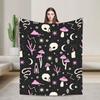 Halloween Gothic Flannel Blankets Bubblegum Goth Funny Throw Blanket for Home 200x150cm Rug Piece