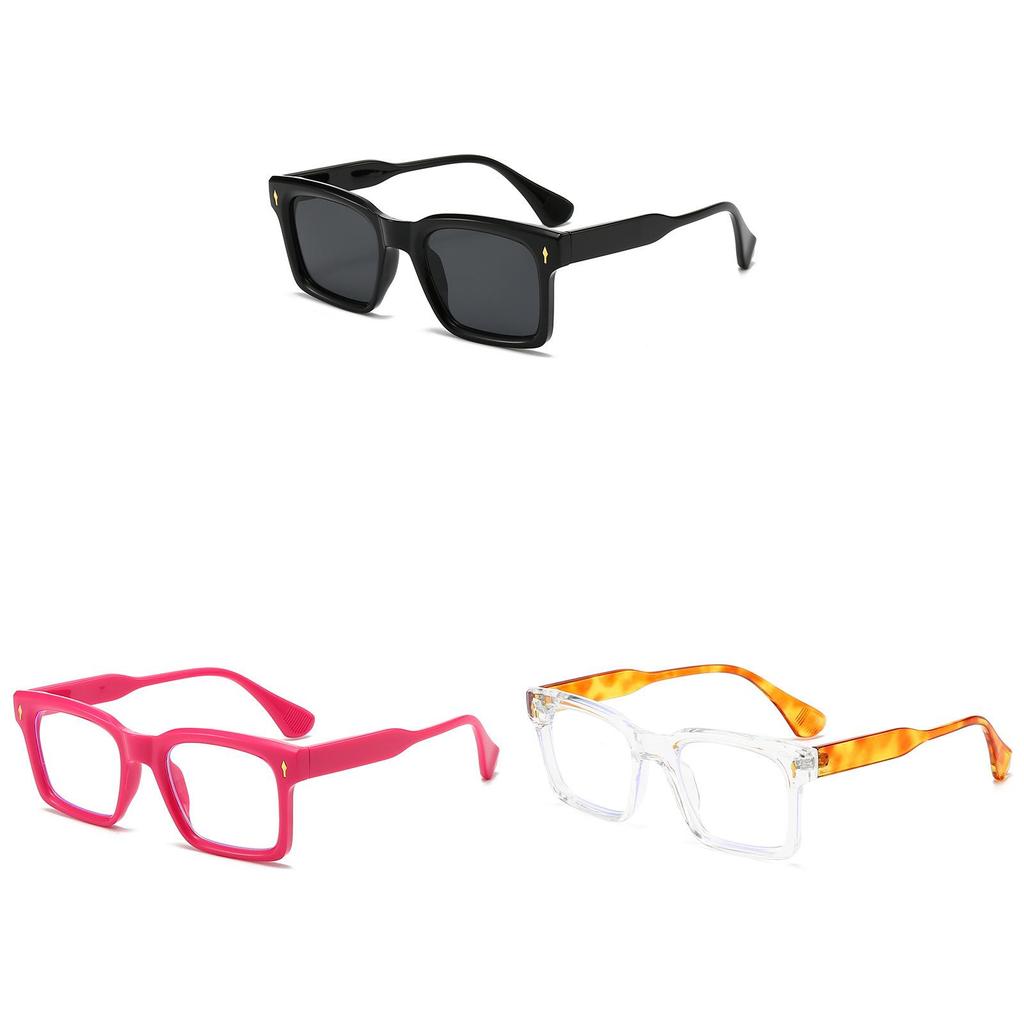 Retro Square Sun Glasses With Uv400 Protection For Outdoor Activities And Fashion Enthusiasts