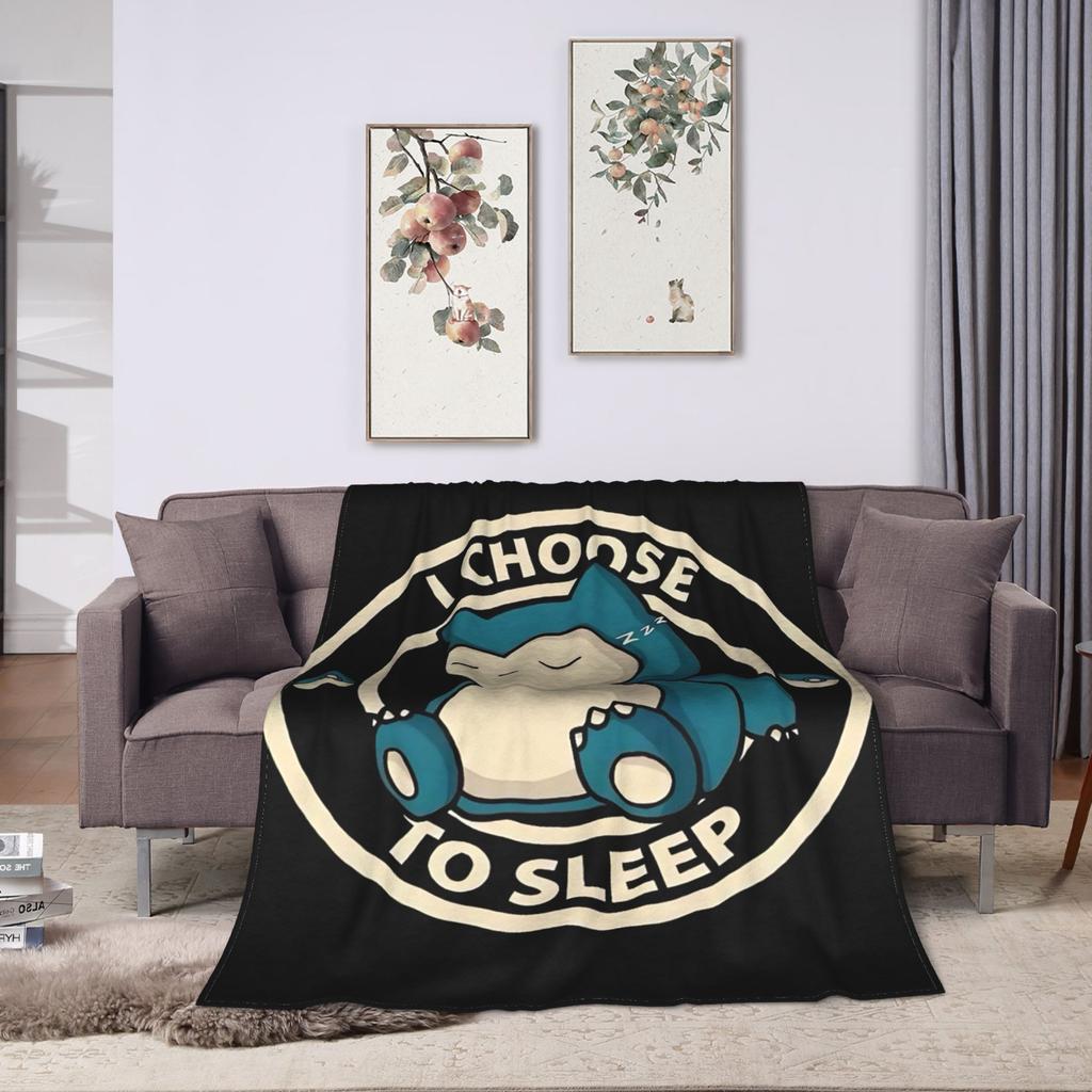 Snorlax More Sleep Please Super Warm Blanket Decorative Plush Throw Blanket Graphic Outdoor Flannel Bedspread Sofa Bed Cover