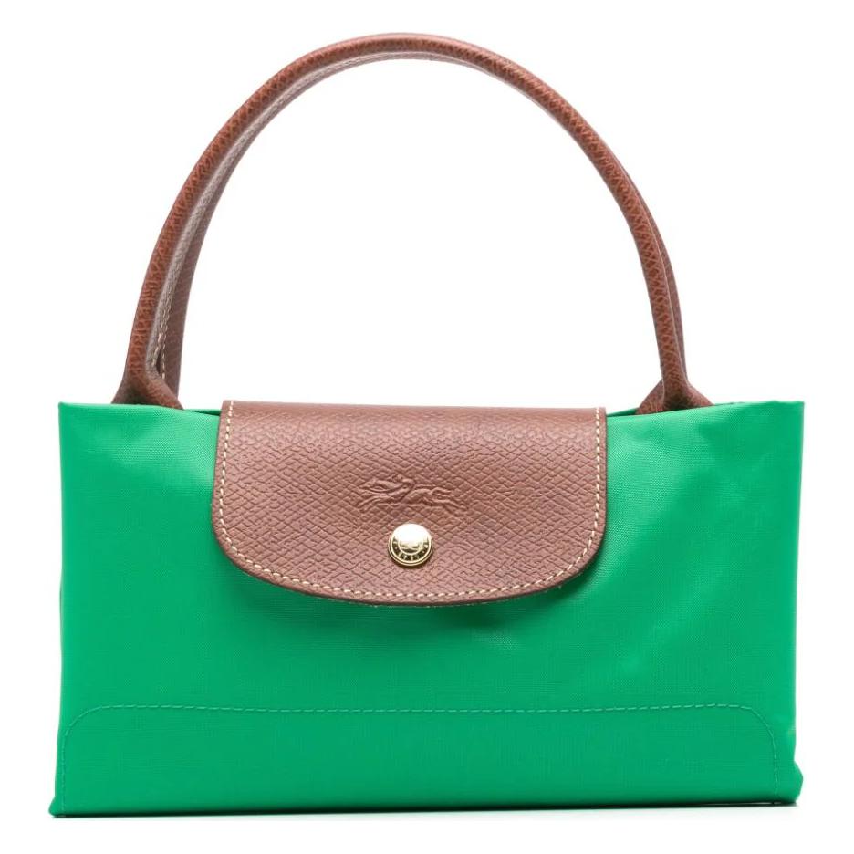 Longchamp Le Pliage 30 Short Handle Foldable Zipper Nylon Canvas Dumpling Tote Bag Medium Women Tote Bags Green 1623089P88