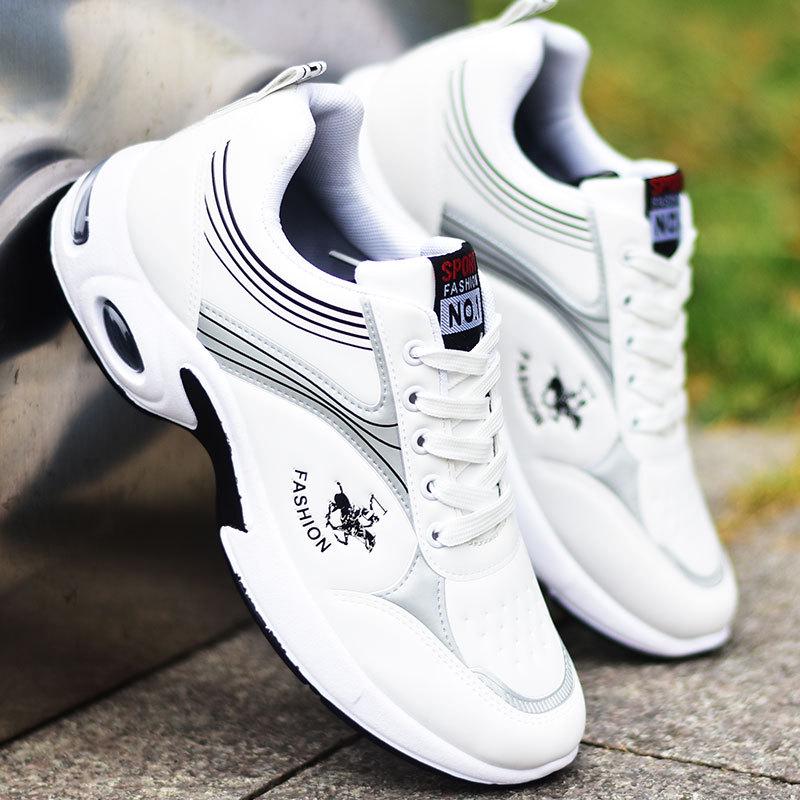 Men's 2024 White Leather Sneakers: Stylish, Casual Shoes for Teens and Students